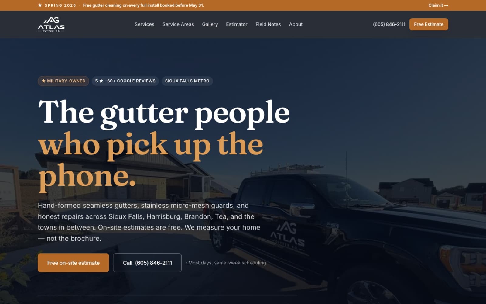 Atlas Gutter Co. case study preview