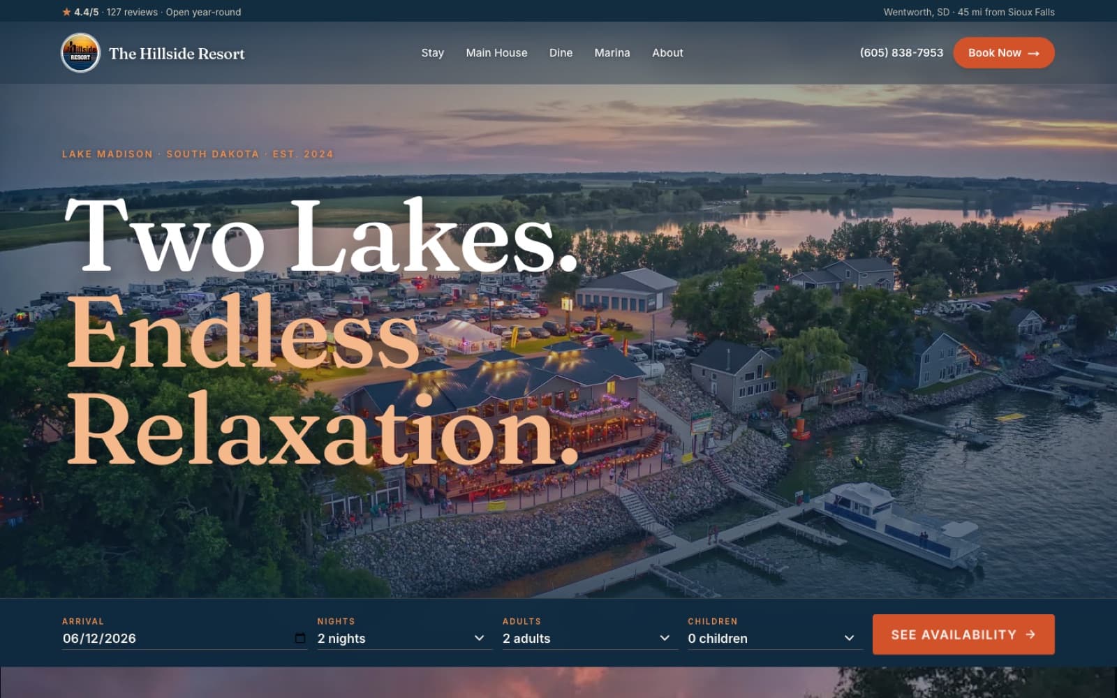 Hillside Resort live site preview